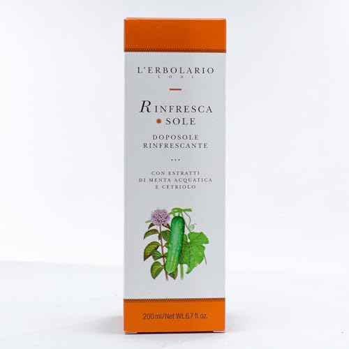 L'Erbolario Rinfresca Sole Refreshing After-Sun Cream - Light Texture - With Extracts Of Water Mint And Cucumber - Protective And Emollient Properties - Skin Is Left Nourished And Refreshed - 6.7 Oz