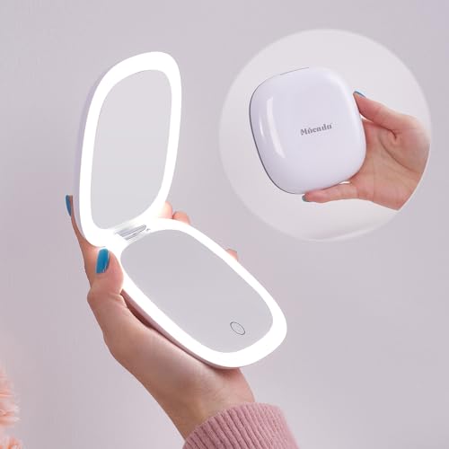 Mocado Compact LED Magnifying Mirror 4" 1X/10X Rechargeable