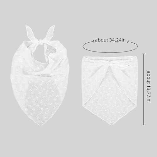 Hair Bandanas for Women Trendy Bandana Head Kerchief for Women¡¯s Hair Cute Hair Scarf Headband White Adjustable Bandana