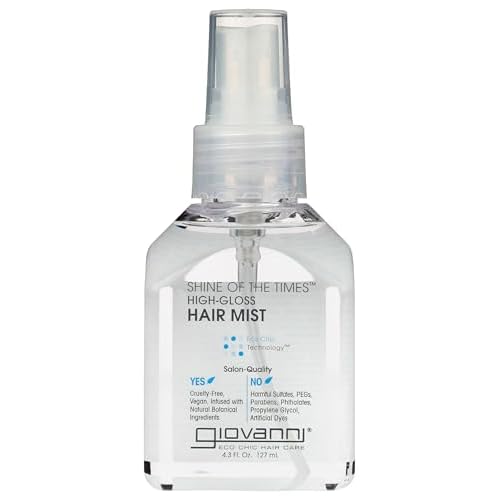 GIOVANNI Shine of the Times Finishing High-Gloss Hair Mist - Anti Frizz Hair Products, Color Safe, Salon Quality, Cruelty-Free, No Parabens, Infused with Natural Botanical Ingredients - 4.3 oz