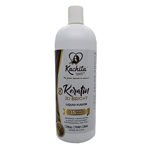 Kachita Spell 3D Hight Bright Keratin Brazilian Keratin Treatment Chocolate Smoothing Treatment, Blowout Straightening and Smooths System for Damaged and Dry Hair 1L Professional Results