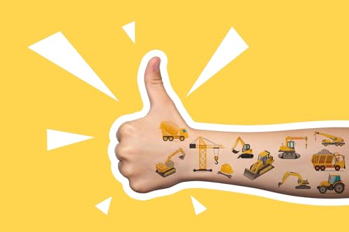 300pc Construction Temporary Tattoos Party Favors