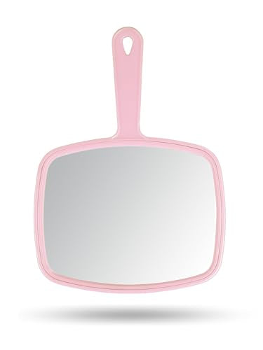 Gladmart 10.3" Hand Mirror with Handle, Pink – Salon & Shaving