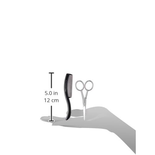 Tweezerman G.E.A.R. Moustache Scissors and Comb, Black