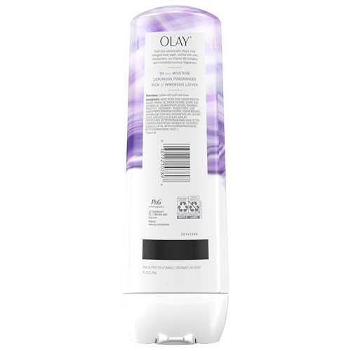 Olay Indulgent Moisture Body Wash for Women, Infused with Vitamin B3, Notes of Elderberry and Almond Cream Scent, 20 fl oz