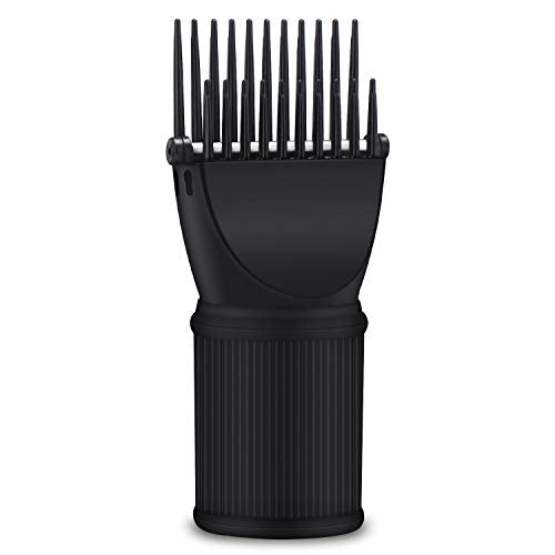 Segbeauty Blow Dryer Comb Attachment - Dual Teeth Black Brush