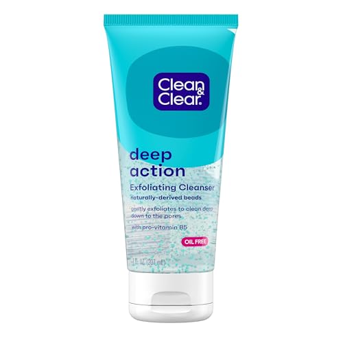 Clean & Clear Deep Action Exfoliating Facial Cleanser, 7 Fl Oz