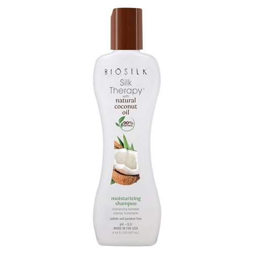 BioSilk Silk Therapy with Natural Coconut Oil Moisturizing Shampoo, Cleanses & Replenishes Moisture, Sulfate, Paraben & Cruelty-Free, 5.64 Oz