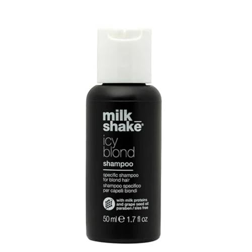 milk_shake icy blond shampoo award winning shampoo with black pigment to cool brassy tones and enhance platinum blonde hair ideal for maintaining icy, ash-toned color