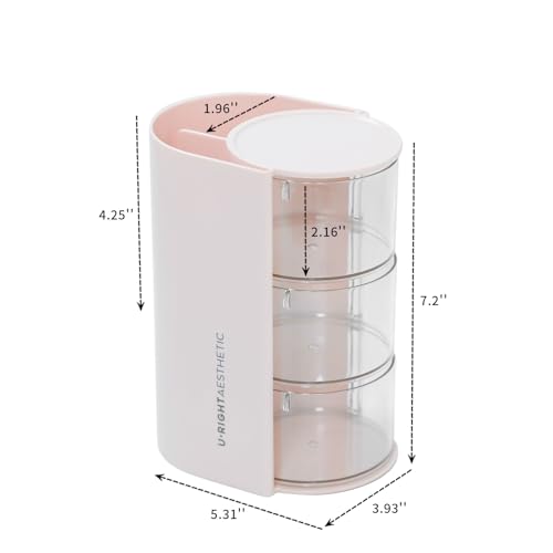 Pink 3-Layer Hair Accessories Organizer for Girls - Sturdy Plastic Storage Box