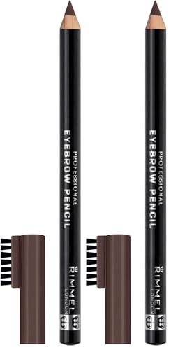 Rimmel Brow This Way Eyebrow Pencil, Dark Brown, Pack of 2