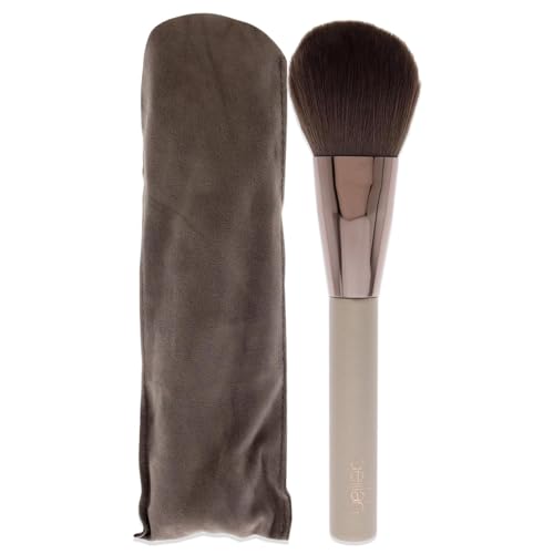 delilah - Large Powder Complexion Brush - Flat, Arched Shaped - Synthetic Fibre Blends - Loose or Pressed Powders - Wooden HAndle - For all Skin Type - Cruelty Free - 1 Pc