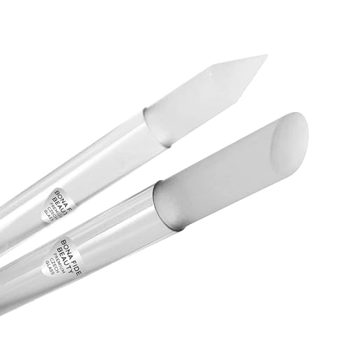 Czech Glass Cuticle Pusher - Dual-Ended Reusable Nail Stick with Pouch