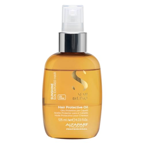 ALFAPARF MILANO Semi di Lino Sunshine Protective Hair Oil - Two-Phase Spray Oil Serum with UV Filters for Sun Exposed Hair Protection - For Shiny, Soft, Disciplined, and Protected Hair