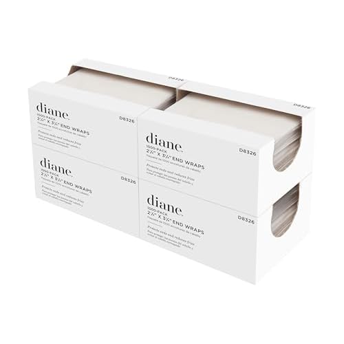 Diane End Wraps for Styling Hair in Salon or at Home 2.25 inch x 3.25 inch, White, Pack of 4, 4000 total wraps