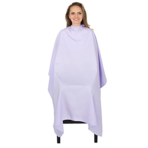 Hair Cutting Cape for Adults - Large Lightweight Water Resistant Salon Cape - Snap Closure - 60in x 57.5in - Haircut Cape - Hair Cape - Barber Capes (Lavender Purple)