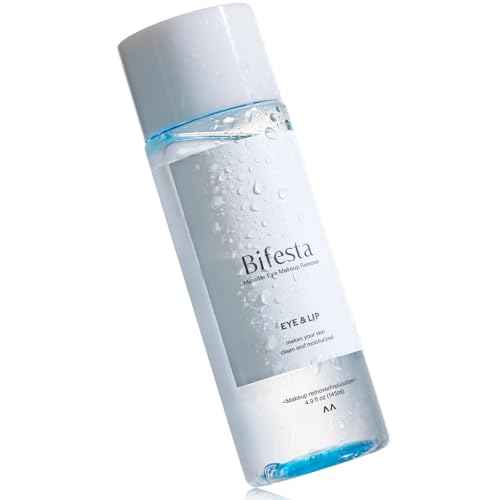 Bifesta Eye & Lip Micellar Makeup Remover 4.9 fl oz (145ml) ? Dual-Phase Waterproof Makeup Remover, Non-Greasy, Fragrance-Free by MANDOM, Made in Japan