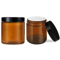4 oz Amber Glass Jars with Lids, 2 Pack