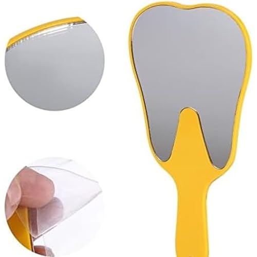 Dental Hand Mirror Set - 7 Piece Rainbow Tooth-Shaped