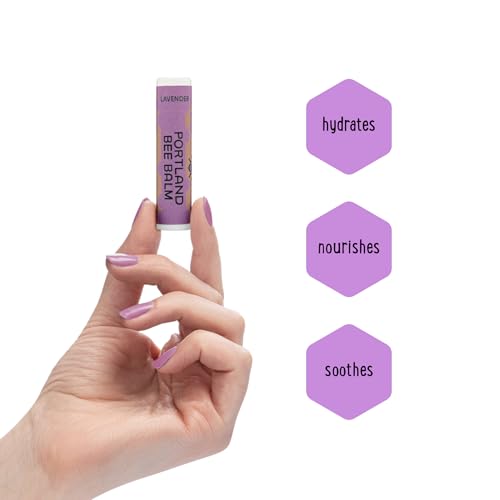 Portland Bee Balm All Natural Handmade Beeswax Based Lip Balm, Lavender 1 Count