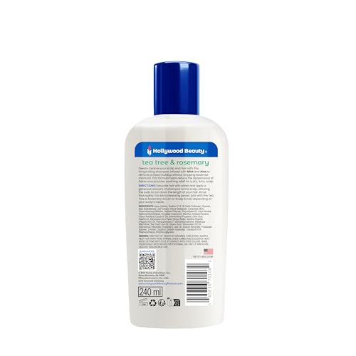 Hollywood Beauty Tea Tree & Rosemary Scalp Soothing Shampoo, 8 fl oz - Cleanses and Soothes Scalp