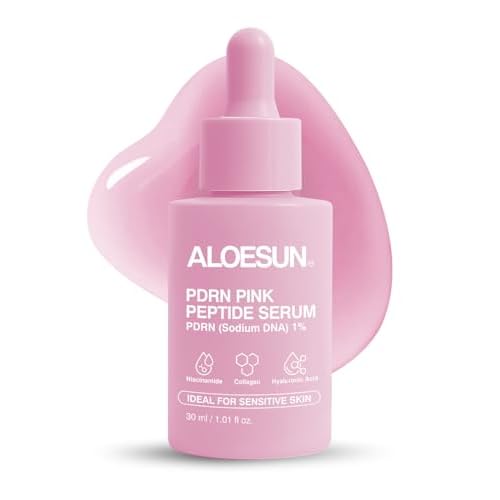 ALOESUN Salmon DNA PDRN Pink Peptide Niacinamide Face Serum - Korean Skin Care - Hydrating Moisturizing Firming Uneven Tone & Dark Spots - Collagen Support Complex - Lightweight Finish - 1.01 Fl Oz