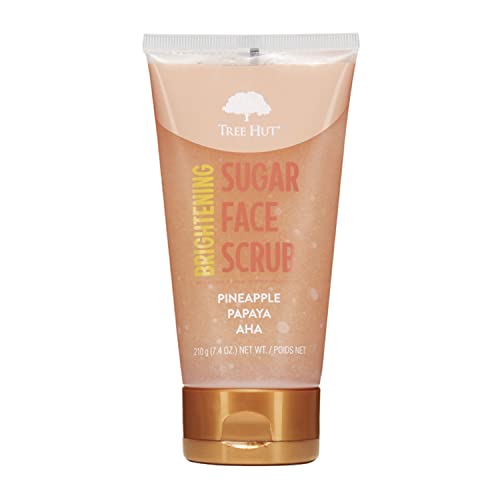 Tree Hut Pineapple & Papaya Brightening Face Scrub, Exfoliating AHA - 7.4 oz