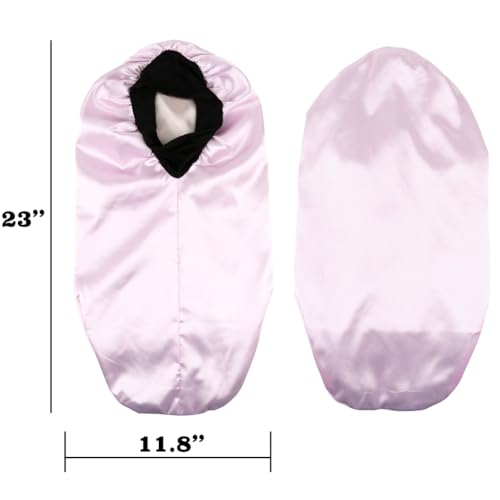 Double Layer Long Satin Bonnet for Kids/Children/Teens, Silky Bonnet Sleep Cap with Elastic Band for Curly Hair Braids (Pink)