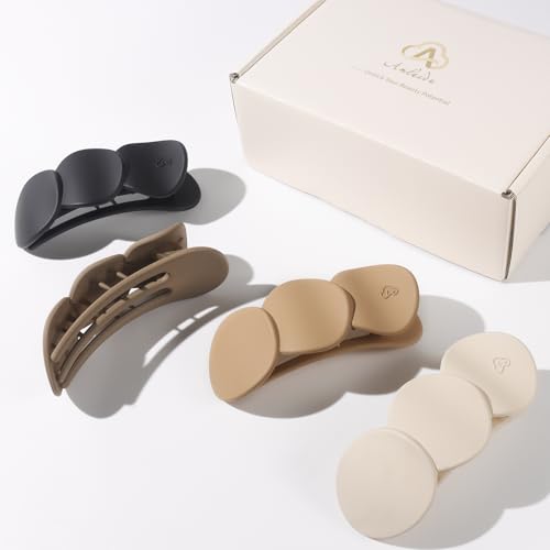 Flat Hair Clips for Women - Strong Hold Claw Clips, 4-Pack