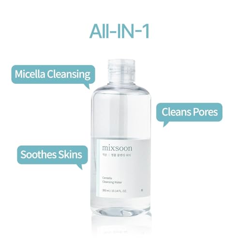 mixsoon Centella Cleansing Water 300ml | Gentle Micellar Cleanser for Sensitive Skin