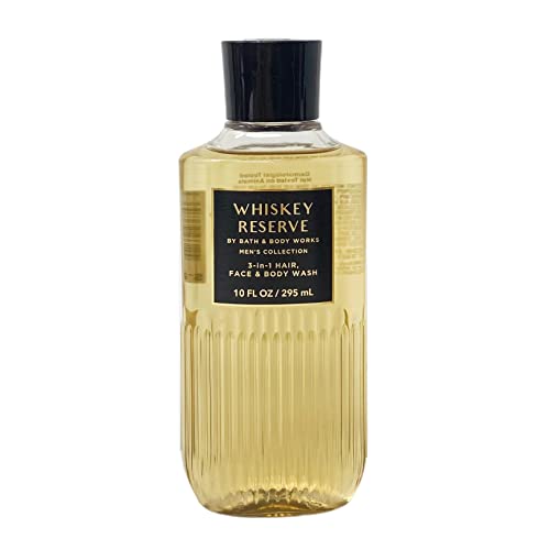 Bath & Body Works - Whiskey Reserve ? For Men - 3 pc Bundle - 3-in-1 Hair, Face & Body Wash, Deodorizing Body Spray and Ultimate Hydration Body Cream ? 2021