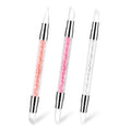 Silicone Nail Art Sculpture Pen Set - Dual Tipped for Precise & Filling - White Pink Orange