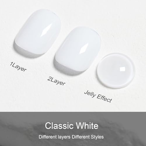 Dowos White 15ml Gel Polish Pure Sheer Same Color Same Bottle – Soak Off Manicure
