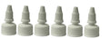 White Fine Ribbed Twist Open & Close Dispensing Cap - 20-410 Neck, .118" Orifice, 6 Pack