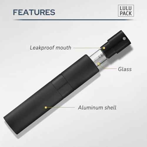 Perfume Atomizer Refillable Travel Bottle: Cologne Portable Sprayer for Men - Mini Spray Empty for Refill - 1oz Large Size Black