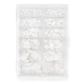 Gmlawsc 240 Pack White Press-On Toenails Set with Glue & Tabs for Women, Short Square Acrylic Fake Toenails, Full Cover, 12 Sizes