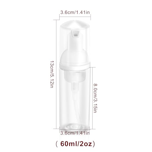 2oz Foam Pump Bottles for Hand Soap & Shampoo (2-Pack)