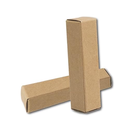 50 Pcs Lip Balm Containers Packaging Boxes, 2.67x0.7x0.7 Inch Wrapping Box for 0.15Oz Lipbalm Round Tubes, 5.5ml DIY Lipsticks Kraft Paper Package Boxes