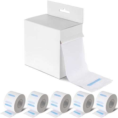 Marspark Disposable Barber Neck Strips with Hanging Dispenser – 5 Rolls, 400 Strips