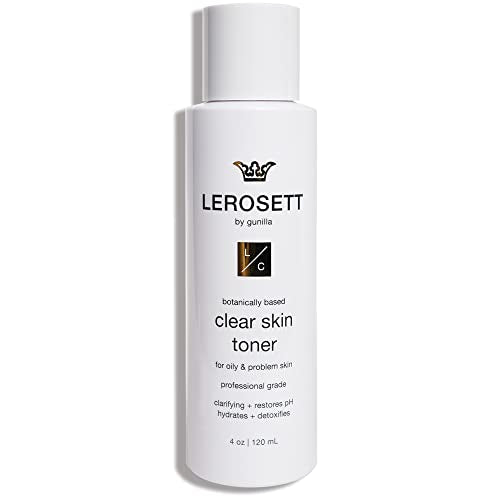 LEROSETT Toner for Clear Skin Aloe Vera Based Toner with Glycolic Acid & 10 Calming Botanicals Helps Reduce Irritation, Future Blemishes, Blackheads, and Tightens Pores, Natural, Vegan - 4 oz