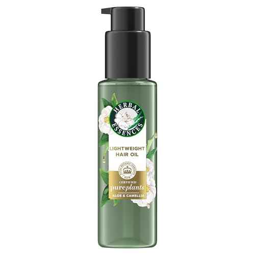Herbal Essences Lightweight Hair Oil, Certified Pure Plants, with Aloe and Camellia Flower Oil, 3.2 fl oz