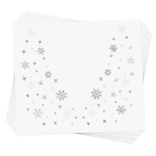 SNOWFLAKE EYE JEWEL set of 10 premium waterproof metallic silver and white snowflake temporary jewelry foil face Flash Tattoos - Party Favors, Party Supplies, Holiday parties, snow, winter party