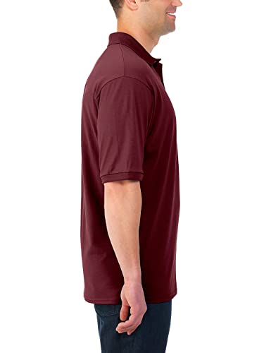 Jerzees Men's SpotShield 2 Button Rib Knit Polo Shirt_S_Maroon