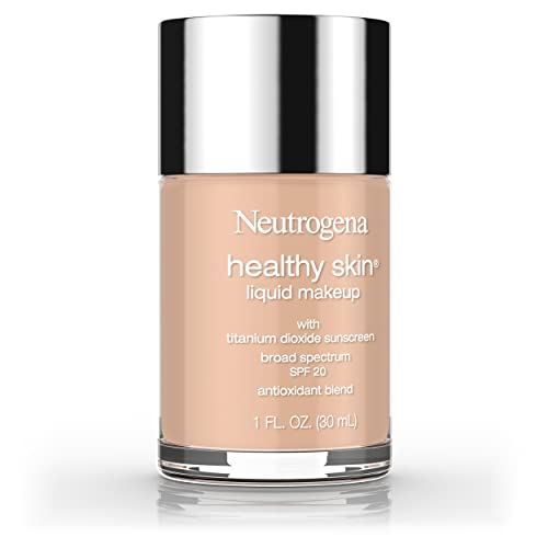 Neutrogena Healthy Skin Liquid Makeup Foundation, Broad Spectrum SPF 20 Sunscreen, Lightweight & Flawless Coverage Foundation with Antioxidant Vitamin E & Feverfew, Natural Tan, 1 fl. oz