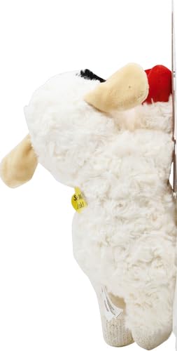 Multipet Plush Dog Toy, Lambchop, 10", White/Tan, Small