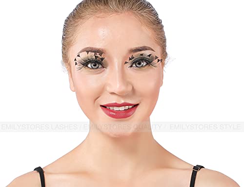 Black Faux-Feather Spider Halloween Lashes