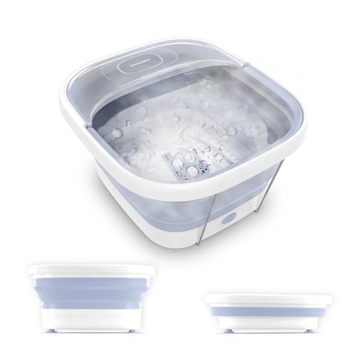 HoMedics Smart Space Essential Collapsible Footbath, Invigorating Bubble Massage, Heatkeep Technology, Patented Collapsible Design, Safety-Lock System, Safe for Bath Salts, Bath Salts Included