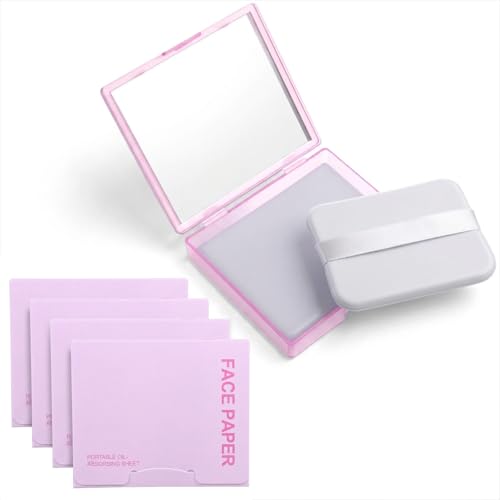 Gjinxi 500 Sheets Oil Blotting Paper with Mirror – Oily Skin