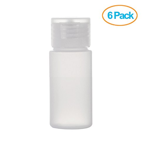 OTO 30ml Travel Size Plastic Empty Toiletry Bottles Pack of 6 with Labels