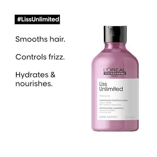 L'Oreal Professionnel Liss Unlimited Shampoo - For Frizz-Prone Hair, Provides Long-Lasting Frizz and Humidity Protection, With Prokeratin